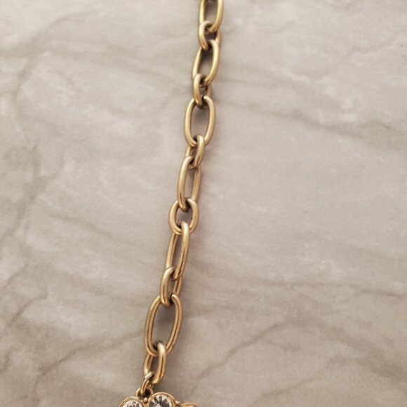 ✨ J.Crew Classic Rhinestones Pave Crystal Medallion Statement Necklace ✨ - Picture 5 of 16